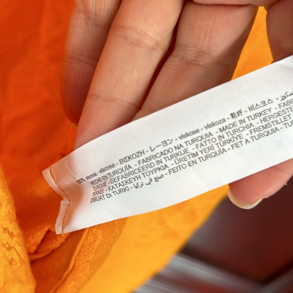 ZARA orange jacquard print full length jumpsuit size small - Picture 13 of 13